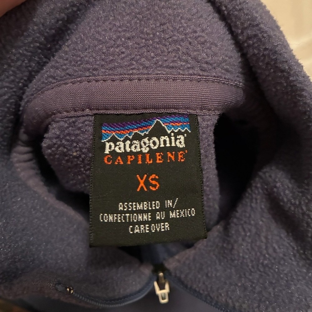 Patagonia Capilene Womens XS Quarter Zip Fleece Pullover Blue Purple 1/4 Zip - Picture 3 of 4